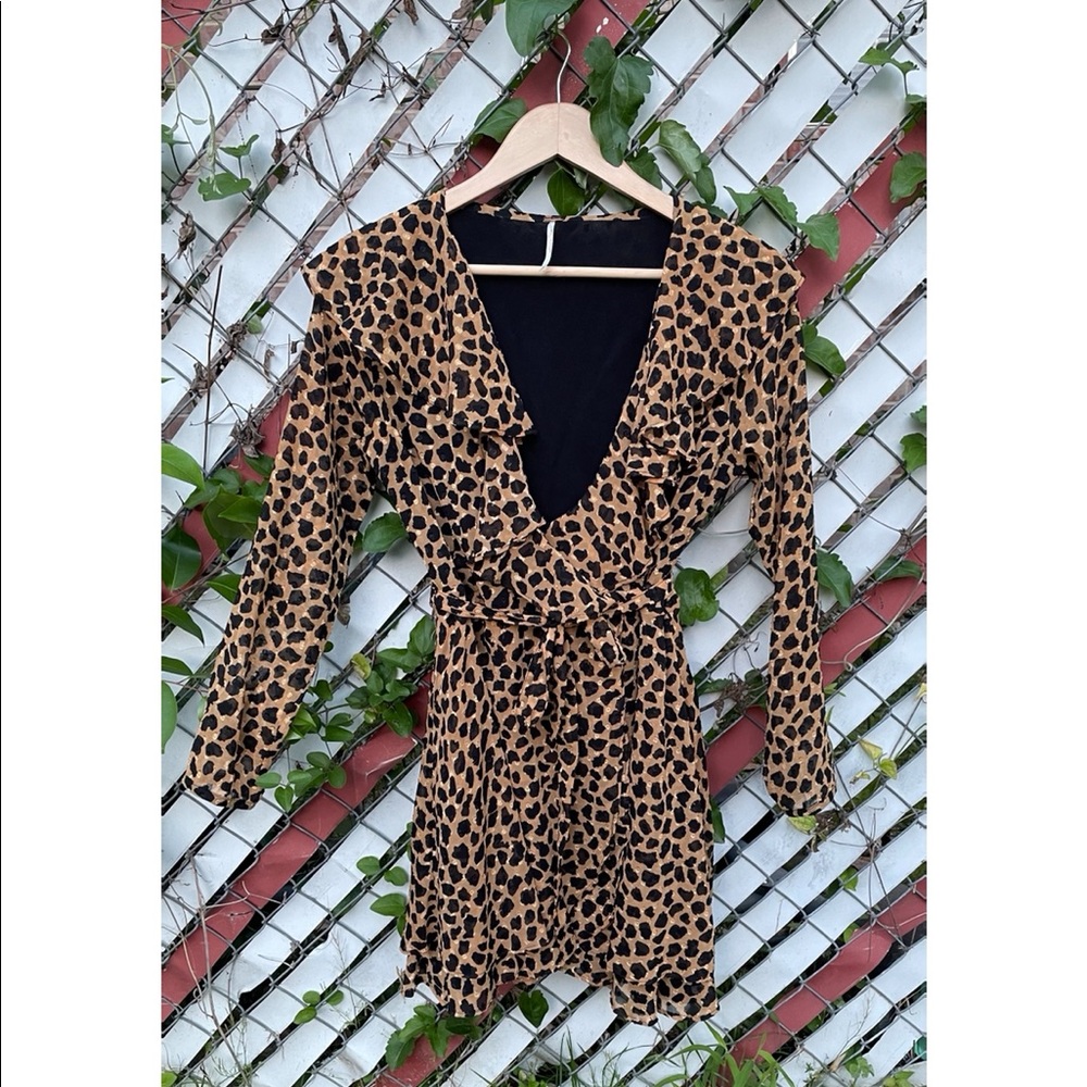 Cheetah sheet wrap dress
